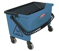 MOP BUCKET, RUBBERMAID, MICROFIBER FINISH, BLUE, 27 GALLON MAIN