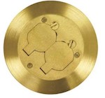 FLOOR BOX COVER, STEEL CITY, 5 3/4 IN DIA, BRASS DUPLEX RECEPTACLE THUMBNAIL