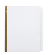 DIVIDERS, WHITE, 5 TAB, WRITE ON, 4 PACK, STAPLES, WHITE (13508/23175) MAIN