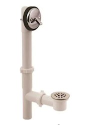 GERBER PLUMBING CLASSICS 1-1/2 IN. WHITE PVC BATH WASTE AND OVERFLOW DRAIN IN CHROME LARGE