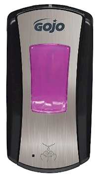 DISPENSER, GOJO, LIQUID FOAM SOAPS, FITS LTX-12 REFILLS, BLACK & CHROME MAIN