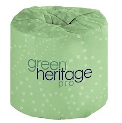 TOILET TISSUE, STANDARD ROLLS, 2-PLY, GREEN HERITAGE, 400 SHEETS/ROLL, 96 ROLLS/CT LARGE