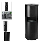 TRASH CAN, 7 GALLON w/ BUILDT-IN STAINLESS STEEL WIPES DISPENSER, BLACK THUMBNAIL