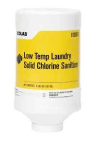 LAUNDRY SANITIZER, SOLID CHLORINE, ECOLAB, LOW TEMP, 4 LBS, 2/CT MAIN