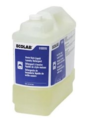 LAUNDRY DETERGENT, LIQUID, ECOLAB, HOME-STYLE, FLORAL SCENT, 2.5 GALLON LARGE