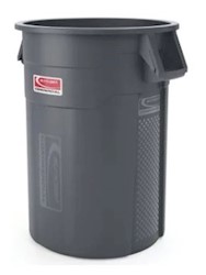 TRASH CAN, UTILITY, SUNCAST COMMERCIAL, GRAY, 55 GALLON LARGE