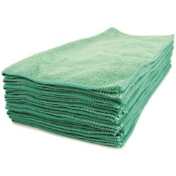 MICROFIBER CLOTH, GENERAL PURPOSE, GREEN, RENOWN, 12 X 12 IN, 12/PK LARGE