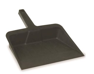 DUST PAN, RENOWN, HEAVY-DUTY, PLASTIC, BLACK, 12 IN, 12/CS LARGE