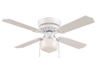 CEILING FAN, 42", HUGGER MOUNT, 4 BLADES, WHITE LARGE