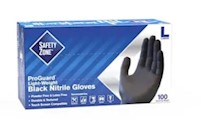 DISPOSABLE GLOVES, SAFETY ZONE, NITRILE, POWDER-FREE, BLACK, L, 100 GLOVES/CT THUMBNAIL