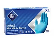 DISPOSABLE GLOVES, SAFETY ZONE, NITRILE, POWDER-FREE, BLUE, XL, 100 GLOVES/CT THUMBNAIL