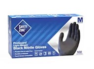 DISPOSABLE GLOVES, SAFETY ZONE, NITRILE, POWDER-FREE, BLACK, M, 100 GLOVES/CT THUMBNAIL