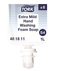 HAND SOAP, FOAM, EXTRA MILD, TORK, S4, UNSCENTED, 6/CT LARGE