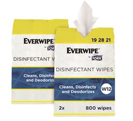 DISINFECTING WIPES, TORK EVERWIPE, JUMBO ROLLS, CLEANER / DISINFECTANT / DEODORIZER, 2/CT LARGE