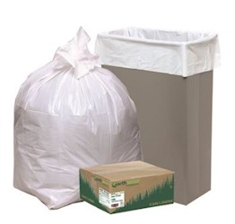 12-16 GALLON, 0.85 MIL, WHITE, 24" X 33", LOW DENSITY, 150/CT LARGE