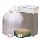 12-16 GALLON, 0.85 MIL, WHITE, 24" X 33", LOW DENSITY, 150/CT THUMBNAIL