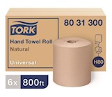 PAPER TOWELS, HARDWOUND, TORK, NATURAL, 800 FT/ROLL, 6 ROLLS/CT THUMBNAIL