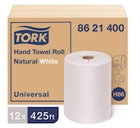 PAPER TOWELS, HARDWOUND, TORK, NATURAL WHITE, 425 FT/ROLL, 12 ROLLS/CT MAIN