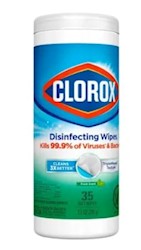 WIPES, DISINFECTING, CLOROX FRESH SCENT, BLEACH FREE, 35 WIPES/TUB, 1/EA LARGE