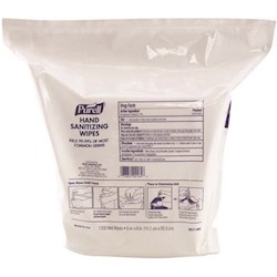HAND SANITIZING WIPES, LEMON SCENT, PURELL, 1200/POUCH, 2/CS LARGE