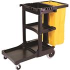 CLEANING CART, PLASTIC WITH ZIPPERED YELLOW VINYL BAG, RUBBERMAID COMMERCIAL THUMBNAIL