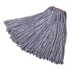WET MOP HEAD, RUBBERMAID, PREMIUM BLEND, CUT-END, BLUE, 24 OZ, 1" HEADBAND, 1/EA THUMBNAIL