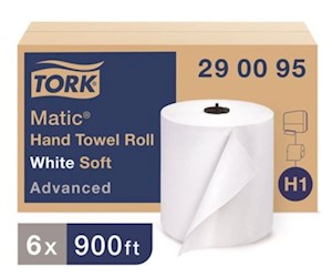 PAPER TOWELS, HARDWOUND, TORK ADVANCED, 290095, WHITE, 1136 SHEETS/ROLL, 6 ROLLS/CT LARGE