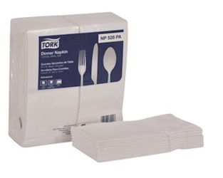 NAPKINS, WHITE, TORK ADVANCED, SOFT WITH KEY EMBOSS, 1/8 FOLD, 100 NAPKINS/PK, 28 PACKS/CT LARGE