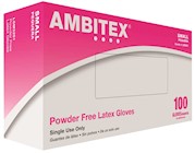 DISPOSABLE GLOVES, LATEX, POWDER-FREE, FOOD-SAFE, AMBITEX, CREAM, 100/BX, 10BX/CS THUMBNAIL
