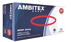 DISPOSABLE GLOVES, AMBITEX, 4 MIL, NITRILE, POWDER-FREE, BLUE, S, 100 GLOVES/CT THUMBNAIL