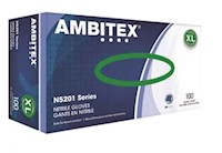 DISPOSABLE GLOVES, AMBITEX, BLUE, NITRILE, POWDER-FREE, XL, 100/CT MAIN