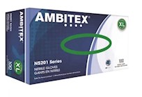DISPOSABLE GLOVES, AMBITEX, BLUE, NITRILE, POWDER-FREE, XL, 100/CT THUMBNAIL