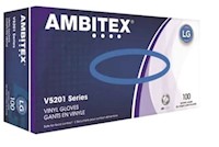 DISPOSABLE GLOVES, AMBITEX, CLEAR, VINYL, POWDER-FREE, L, 100/CT MAIN