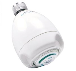 SHOWER HEAD, WALL MOUNT, 3-SPRAY, 2.7", 1.5 GPM, NIAGARA CONSERVATION, WHITESHOWER HEAD, WALL MOUNT, 3-SPRAY, 2.7", 1.5 LARGE