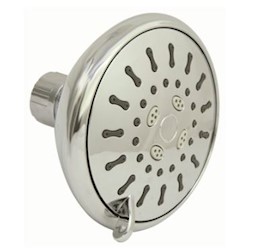 SHOWER HEAD, WALL MOUNT, LOW FLOW FIXED, 3 SPRAY PATTERNS, 4 IN., CHROME LARGE