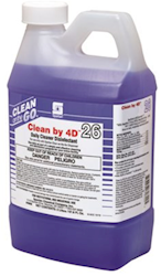 DISINFECTANT/CLEANER, SPARTAN "CLEAN BY 4D", CLEAN & FRESH SCENT, 1-STEP PRODUCT, 2L BOTTLE LARGE