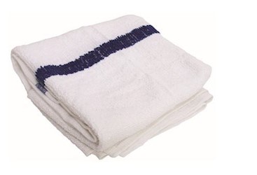POOL TOWEL, WHITE w/BLUE STRIPE, OXFORD CENTER POOL COLLECTION, 22" X 44", 5.75 LBS, 120/BALE LARGE