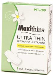 FEMININE NAPKINS, MAXITHIN, WITH WINGS, VENDING BOX, HOSPITAL SPECIALTY, 200/CS LARGE