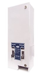 DISPENSER, FEMININE HYGIENE DUAL PRODUCT, DISPENSES FOR FREE, HOSPECO #1, WHITE LARGE