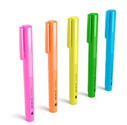 HIGHLIGHTER WITH GRIP, CHISEL TIP, ASSORTED COLORS, TRU RED BRAND, 5/PK LARGE