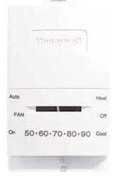 THERMOSTAT, HONEYWELL, HOME, VERTICAL, NON-PROGRAMMABLE, 1H/1C SINGLE STATE HEATING AND COOLING LARGE