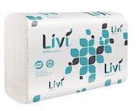 MULTIFOLD PAPER TOWEL, WHITE, LIVI PREMIUM EMBOSSING, 9.45" x 9.06", 4000/CS MAIN