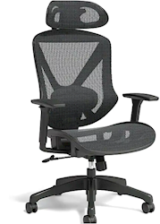 OFFICE TASK CHAIR, UNION & SCALE, FLEXFIT DEXLEY MESH, BLACK LARGE