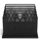 FILE ORGANIZER, TRU RED, 5 COMPARTMENT, WIRE MESH, MATTE BLACK THUMBNAIL