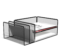 FILE ORGANIZER, MESH, 4-COMPARTMENT, TRU RED, MATTE BLACK MAIN