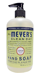 HAND SOAP HAND PUMP BOTTLE, LOTION STYLE, MRS. MEYER'S CLEAN DAY, LEMON VERBENA, 12.5 OZ. LARGE