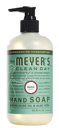 HAND SOAP HAND PUMP BOTTLE, LOTION STYLE, MRS. MEYER'S CLEAN DAY, BASIL SCENT, 12.5 OZ. MAIN