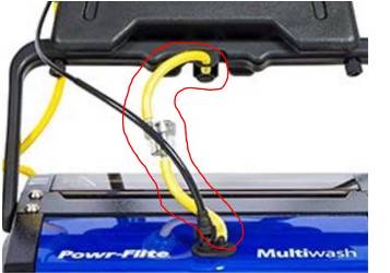 REPLACEMENT WATER HOSE, YELLOW, FOR POWR-FLITE MULTIWASH SCRIBBERS.  (Includes hose and water filter THUMBNAIL