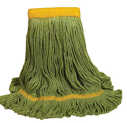 MOP HEAD, MEDIUM, RECYCLED, PET,  5" HEADBAND, GREEN, O'DELL 1200 SERIES (1200M/GR) LARGE