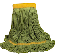 MOP HEAD, MEDIUM, RECYCLED, PET,  5" HEADBAND, GREEN, O'DELL 1200 SERIES (1200M/GR) MAIN